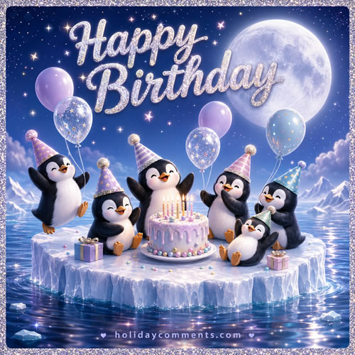 Penguin Ice Party Birthday image to share
