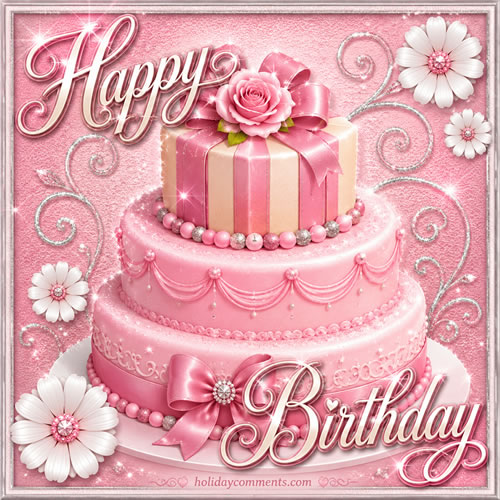 Tall Pink Cake Birthday image to share