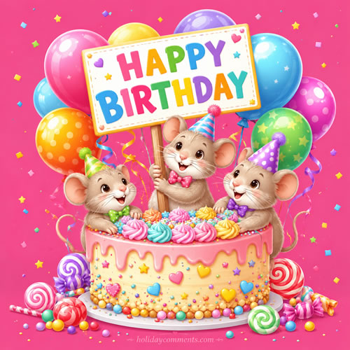 Three Mice Birthday image to share
