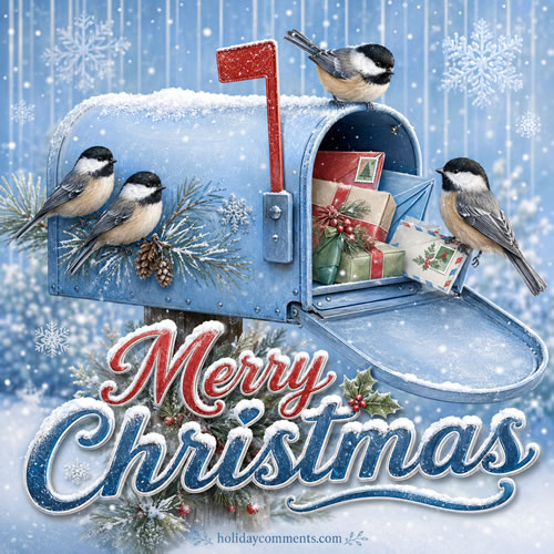 Christmas Bird Mailbox Christmas image to share