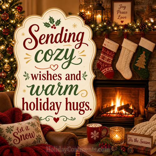 Warm Holiday Hug Christmas image to share