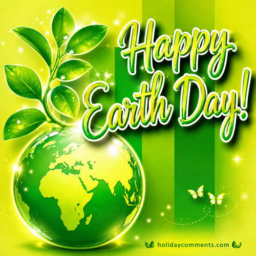 Green Yellow Globe Earth Day image to share
