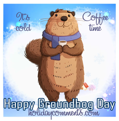 Groundhog With Coffee Groundhog Day image to share