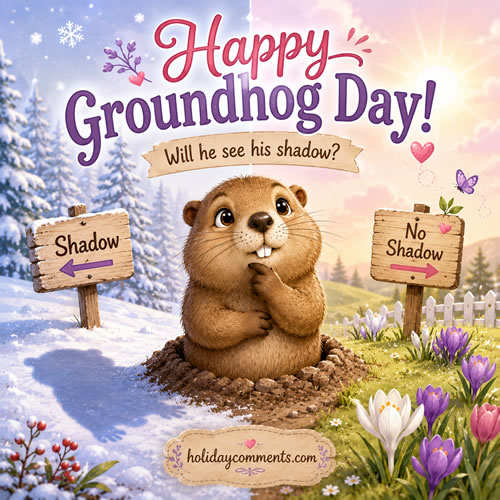 Will He See Shadow Groundhog Day image to share