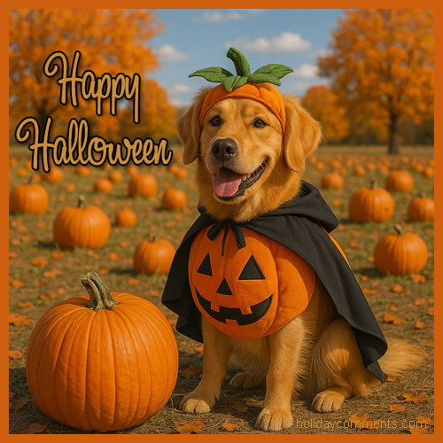 Dog Pumpkin Patch Halloween image to share