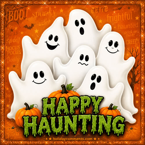Friendly Ghosts Haunting Halloween image to share