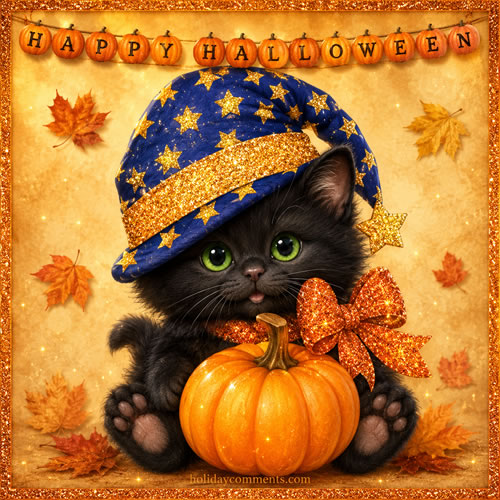 Kitten Pumpkin Halloween image to share