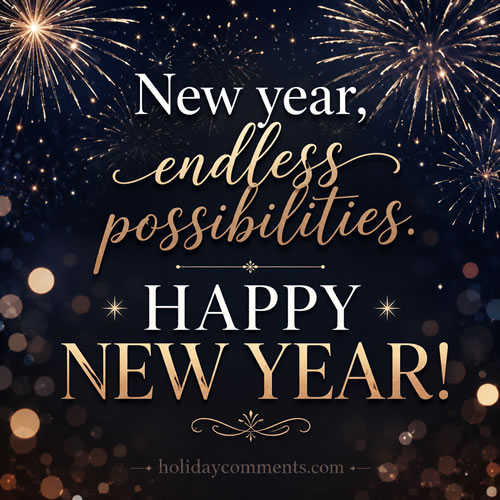 Endless Possibilities Happy New Year image to share