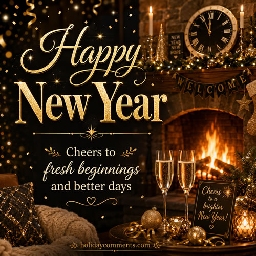 Fresh Beginnings Happy New Year image to share