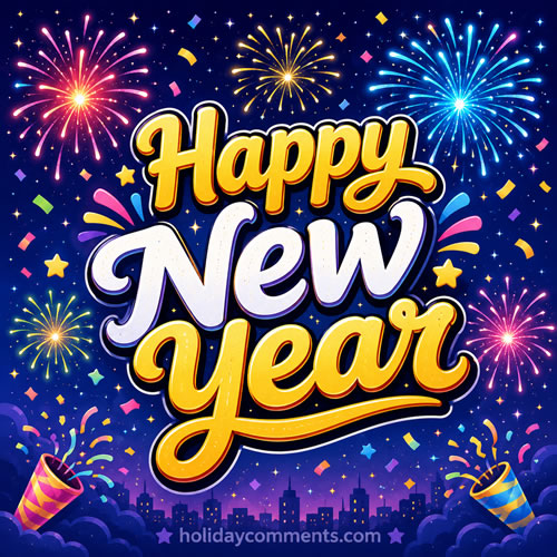 New Year Fireworks Happy New Year image to share