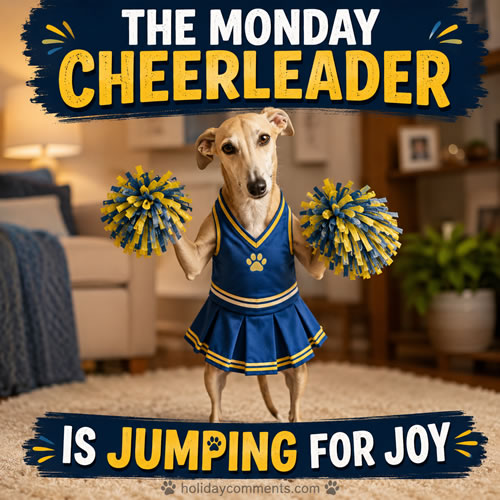 Monday Cheerleader Dog Monday image to share