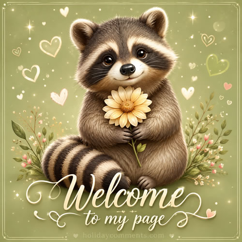 Page Welcome Racoon Random image to share