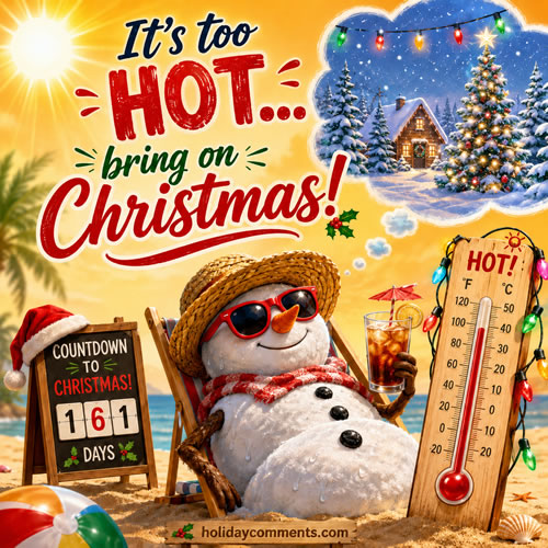 Too Hot Bring On Christmas Summer image to share