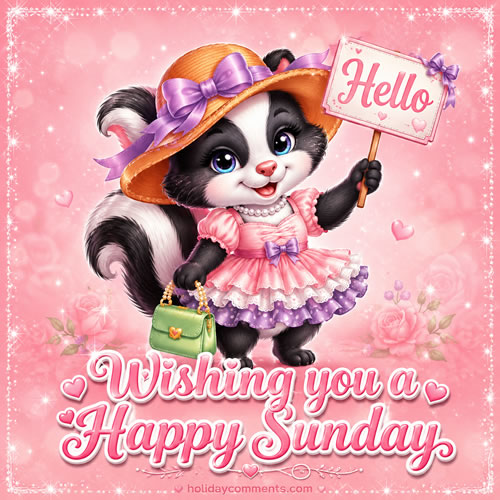 Cute Skunk Happy Sunday Sunday image to share