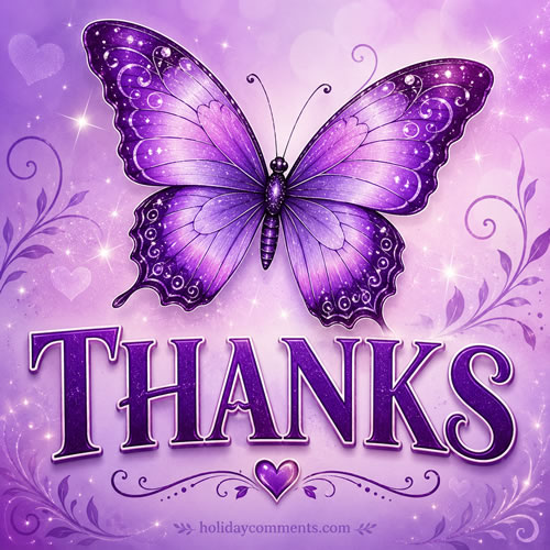 Thanks Butterfly Purple Thanks image to share