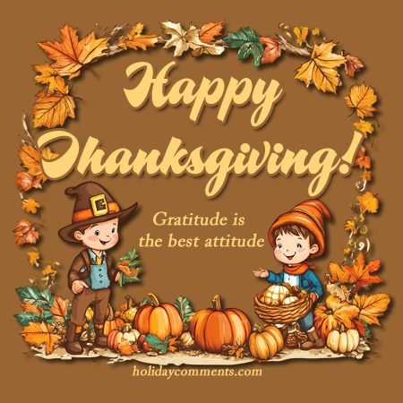 Gratitude Best Attitude Thanksgiving image to share