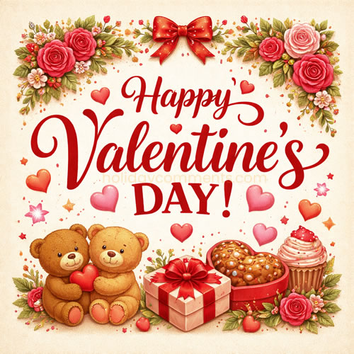 Bear Valentine's Day Valentines Day image to share