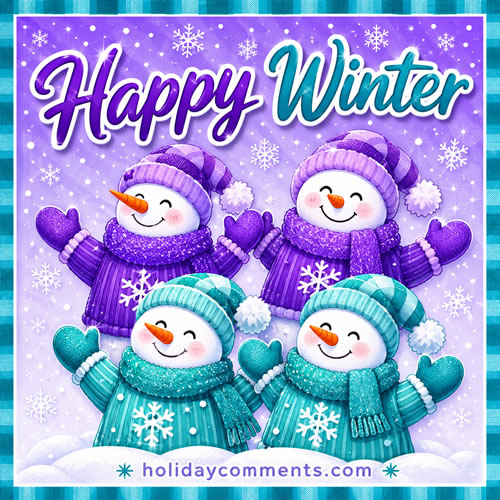 Happy Winter Snowmen Winter image to share